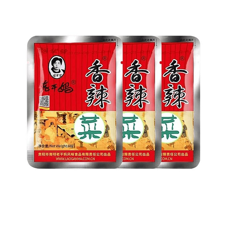 老干妈 贵州风味特产辣椒酱下饭菜香辣菜60g*3袋 180 克