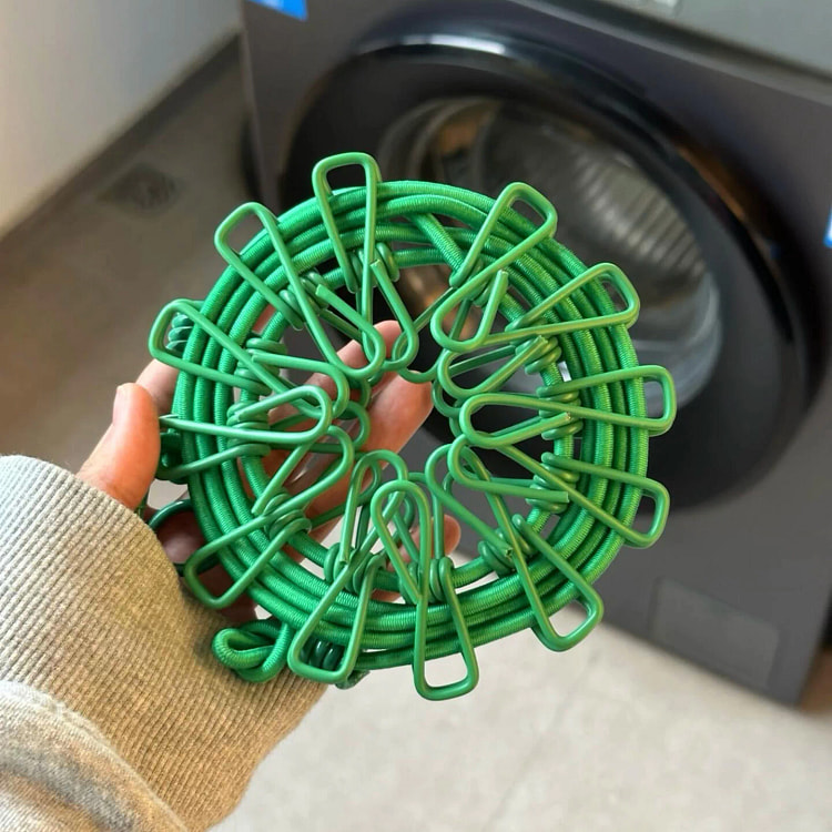 旅行便携晾衣绳1.8米+12夹子【绿色】*1 170 克