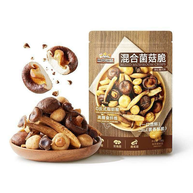 三只松鼠菌菇脆130g休闲零食菌菇果蔬干健康零食 130 克