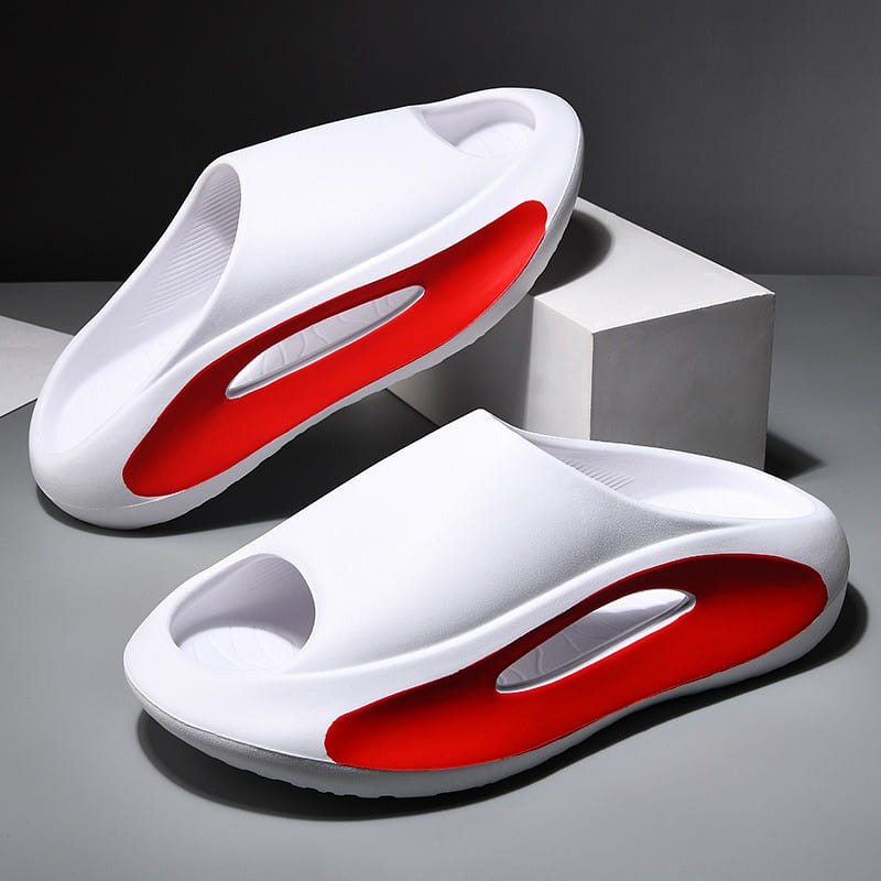 Slides for Women Men Pillow Slippers Non-Slip Bathroom Shower White red 40-41 1 each