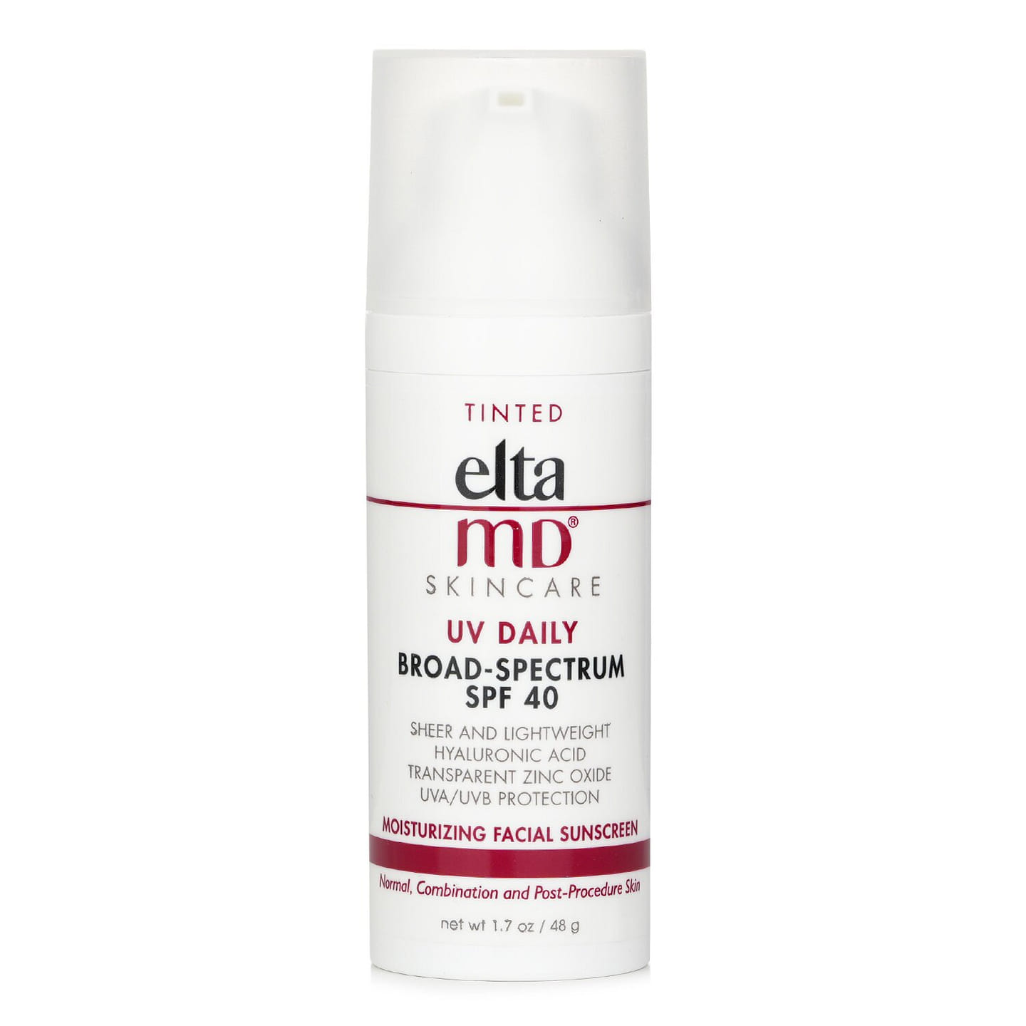 EltaMD UV Daily Moisturizing Facial Sunscreen SPF 40 – For Normal, Combination & Post-Procedure Skin – Tinted 48g/1.7oz 48 g