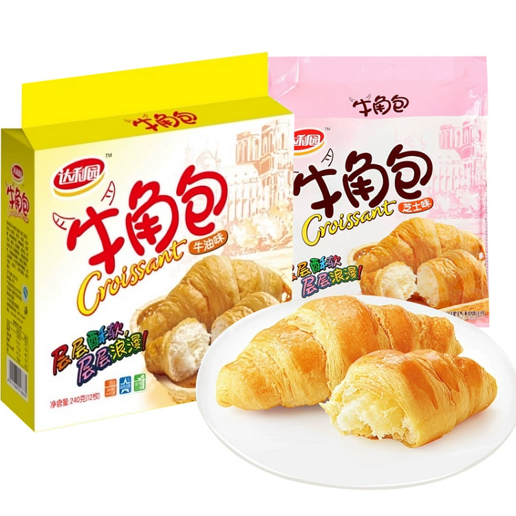 达利园牛角包芝士味240g91袋早餐手撕面包