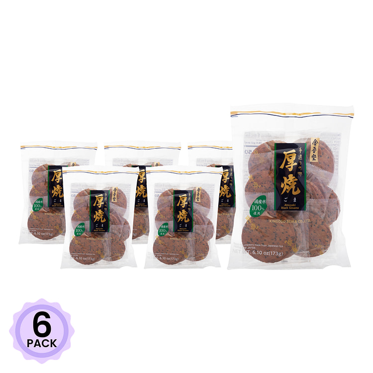 金吾堂 日式厚烧煎餅 胡麻香味 6.1 盎司*6 包