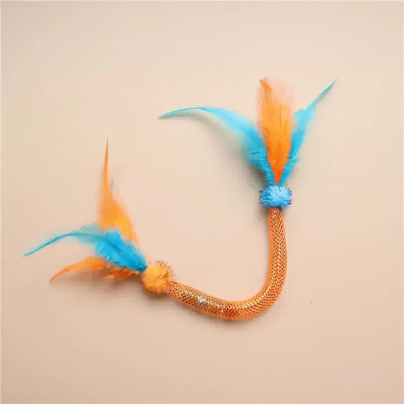 Cat toy elastic chew rope (orange) 1 count