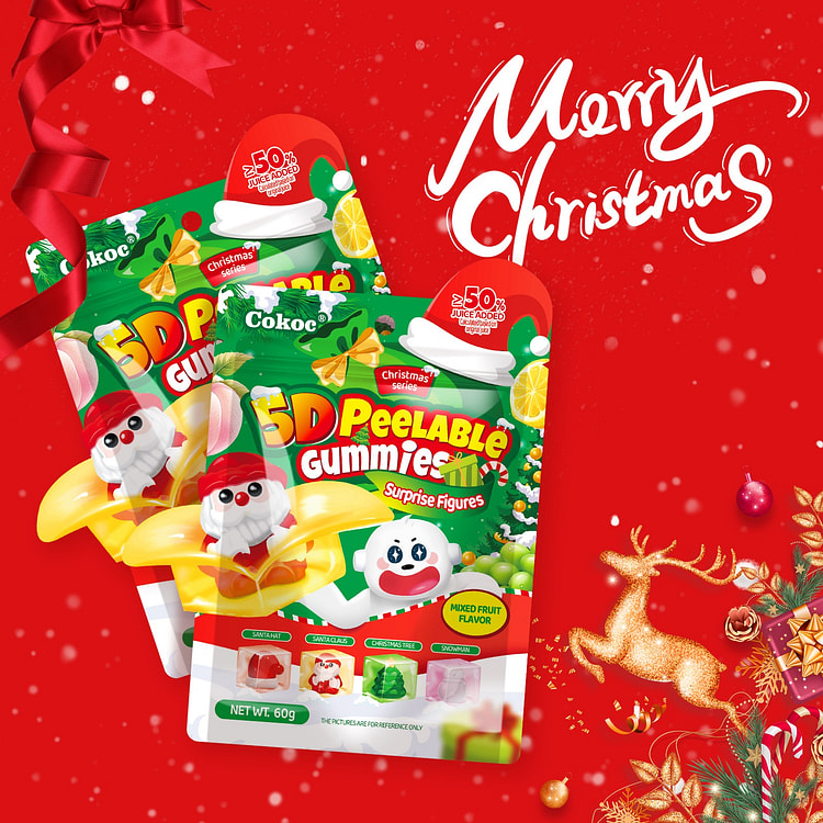 COKOC 3D水果可剥软糖 圣诞节 225克 3 包