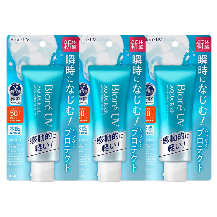 Kao Biore UV Aqua Rich Watery Essence 3 Pack 3 count