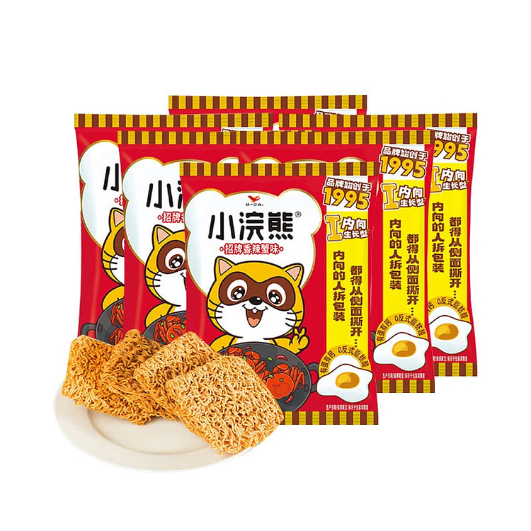 Little Raccoon Spicy Crab Crispy Noodles 35g*6 6 pack