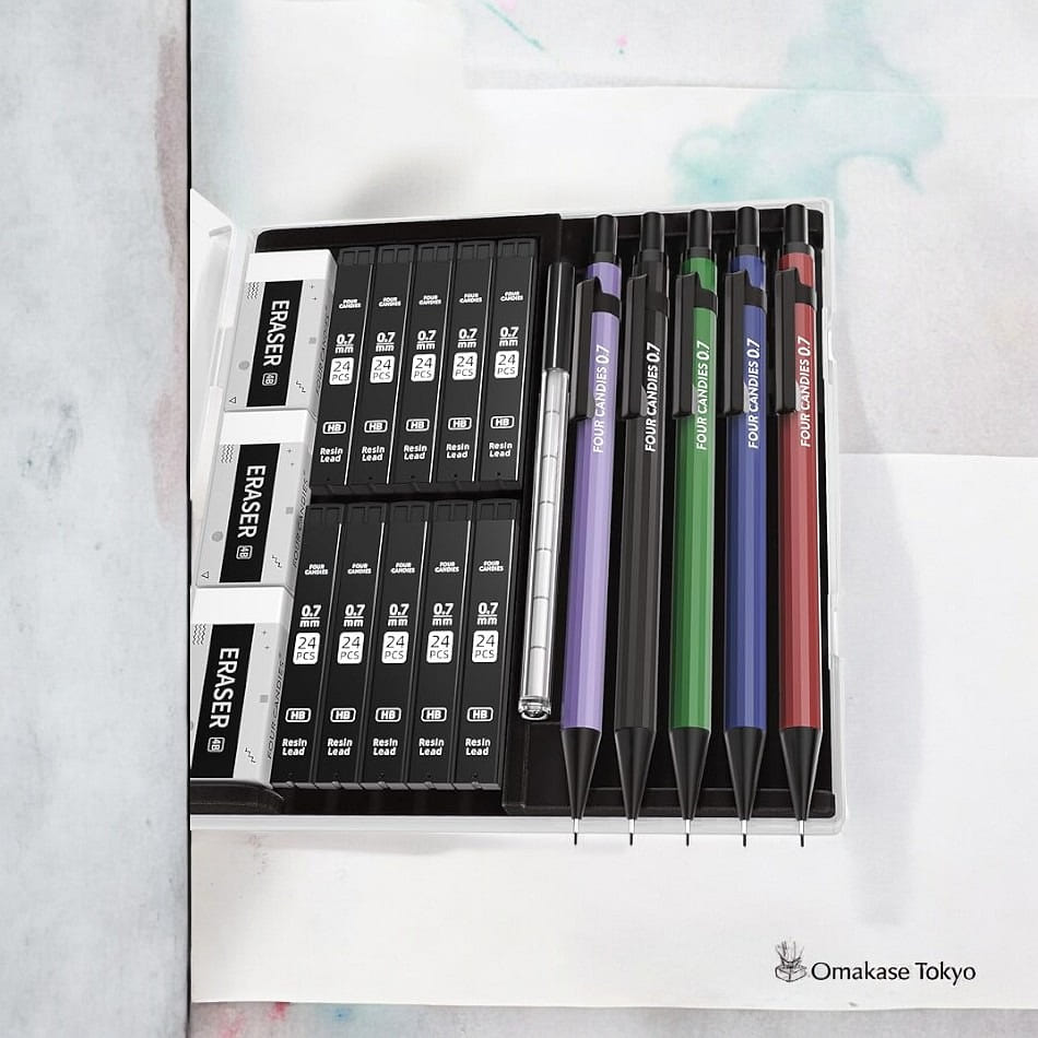 Four Candies 0.7mm Metal Mechanical Pencil Set 500 g