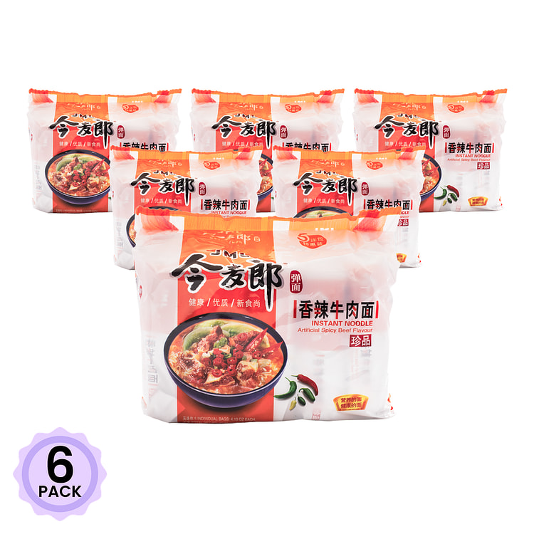 今麦郎 珍品系列弹面 香辣牛肉味 特惠装 5包入 585 克*6 包