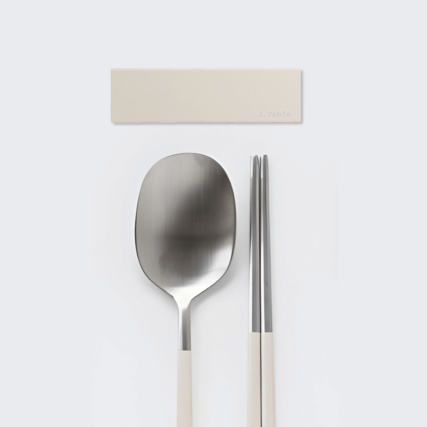 Dalkom Spoon, Chopstick & Rest Set - Beige 1 個