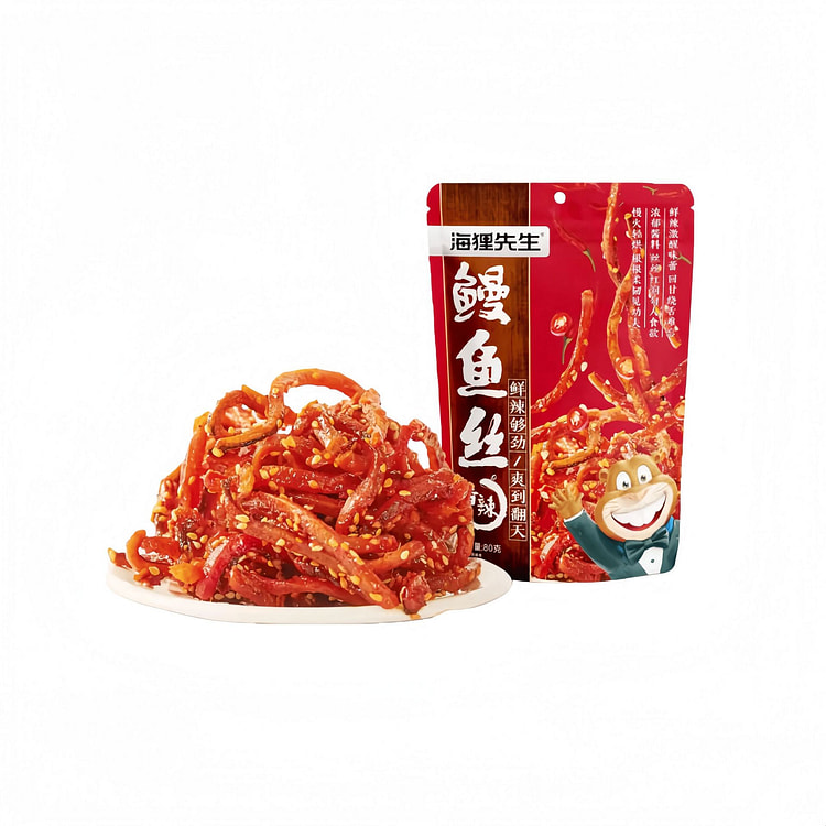海狸先生蜜汁鳗鱼条海鲜辣条香辣鳗鱼丝80g*1袋 80 克