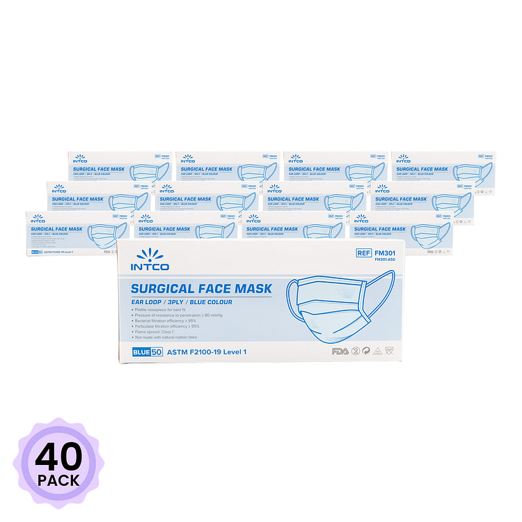蓝色一次性使用口罩(50片) 1 盒*40 包