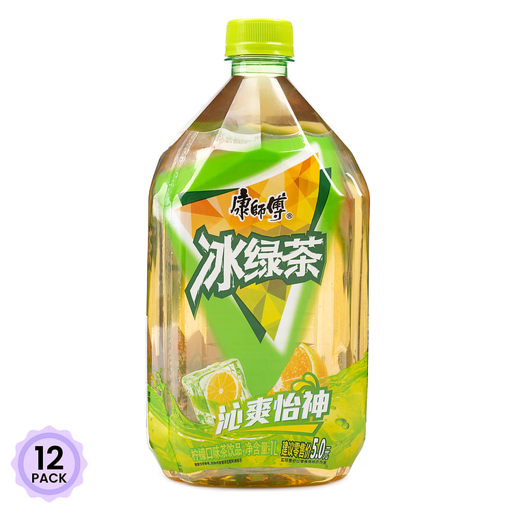 康师傅 冰绿茶 大瓶装 舒爽版 1000 毫升*12 包