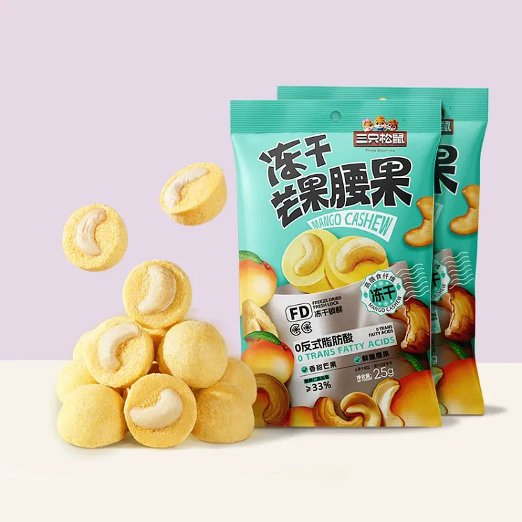 Freeze-dried durian, mango, and cashew nuts 25g*2 50 g