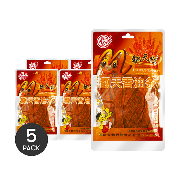 [中国直邮]翻天娃 翻天香油条 | 辣条 101g*5【5 包装】一口回到童年畅享湖南风味辣条盛宴