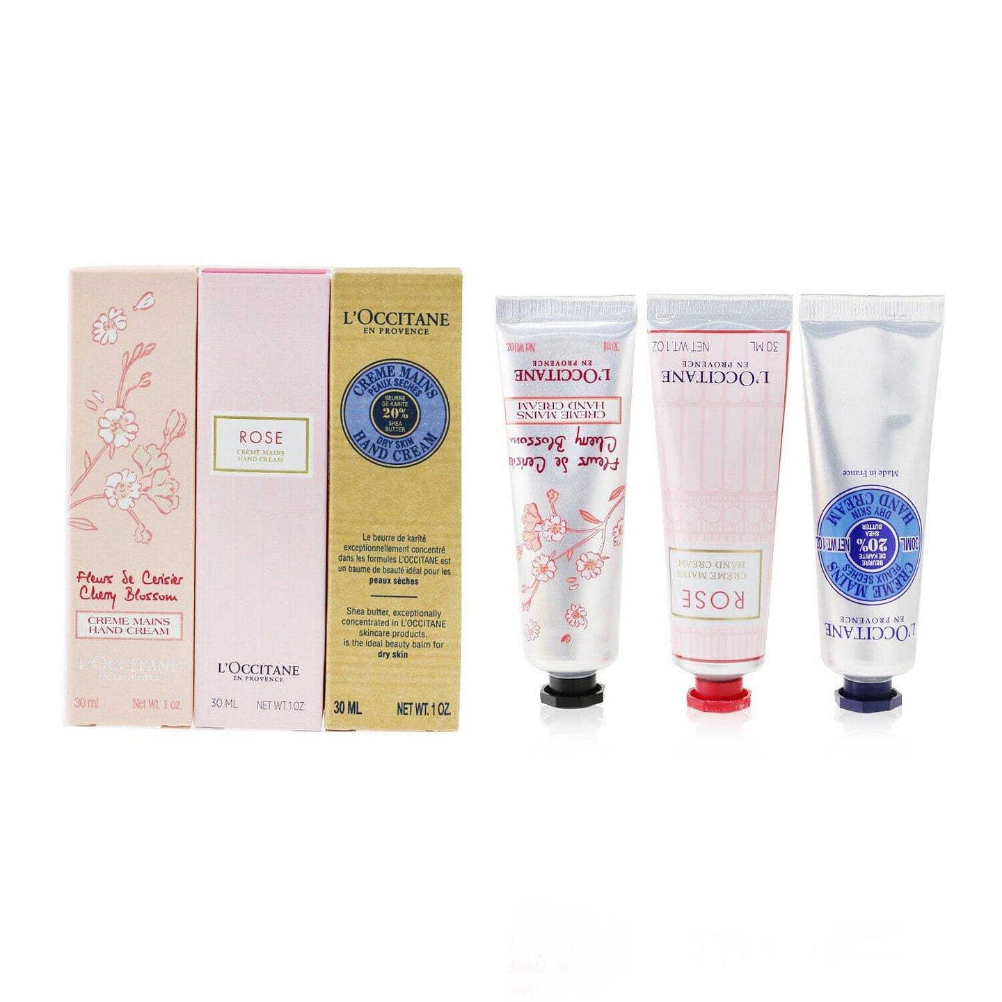 L’Occitane Lovelier Hands Set: xRose Hand Cream ml+x Shea Butter Hand Cream ml+x Cherry Blossom Hand Cream ml 6x30ml/1oz 180 ml