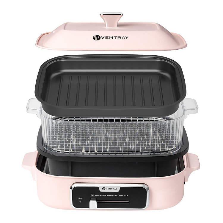 VENTRAY ELG-102 Classic 2.0 Grill Bundle, Pink
