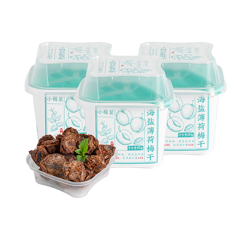 小梅屋海盐薄荷梅干80g*3盒 240 克