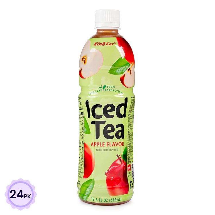 [Pack of 24] King Car Iced Tea Apple Flavor 580 ml