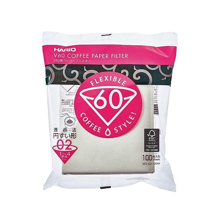 Hario V60 Coffee Filter Size:02 White (Tabbed) 100pcs 1 each
