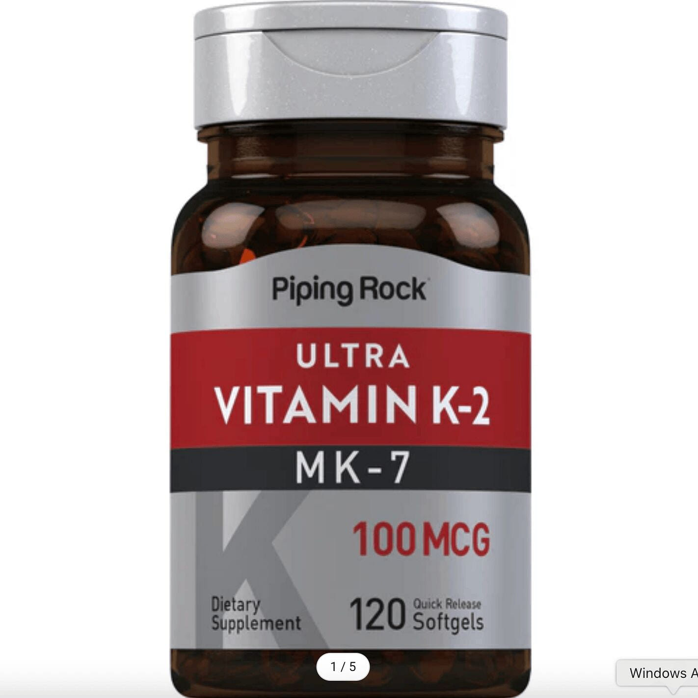 Ultra K-2 with MK-7, 100 mcg, 120 Quick Softgels 1 bottle