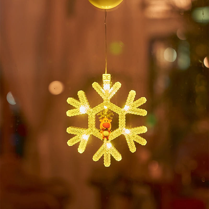 Snowflake-Wire Suction Cup Lights, deal for Scene Decoration (Pack 2) 2 count