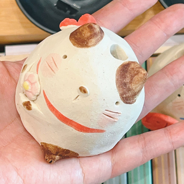 濑户烧香炉（礼盒）- 花猫