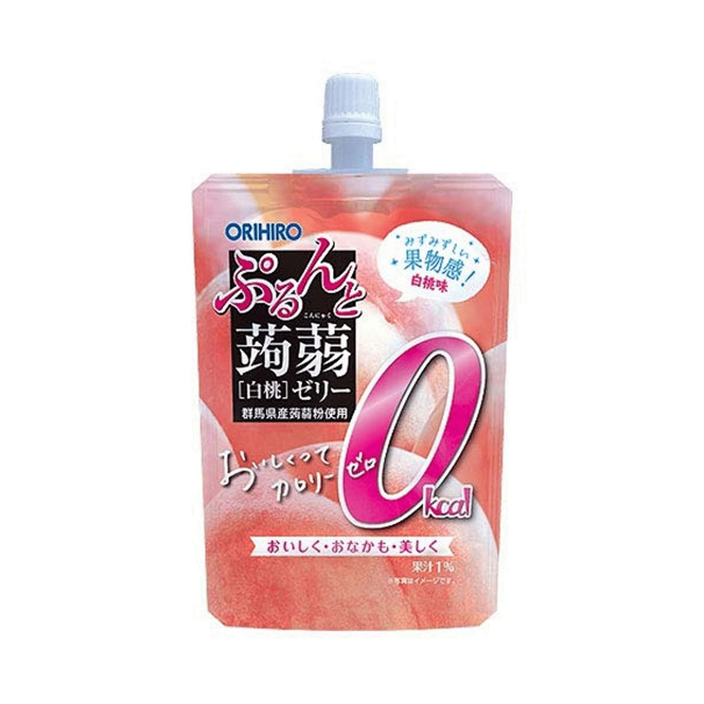 ORIHIRO Konjac White Peach Jelly Pouch 130 g 1 each