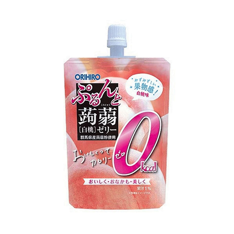 ORIHIRO Konjac White Peach Jelly Pouch 130 g 1 each
