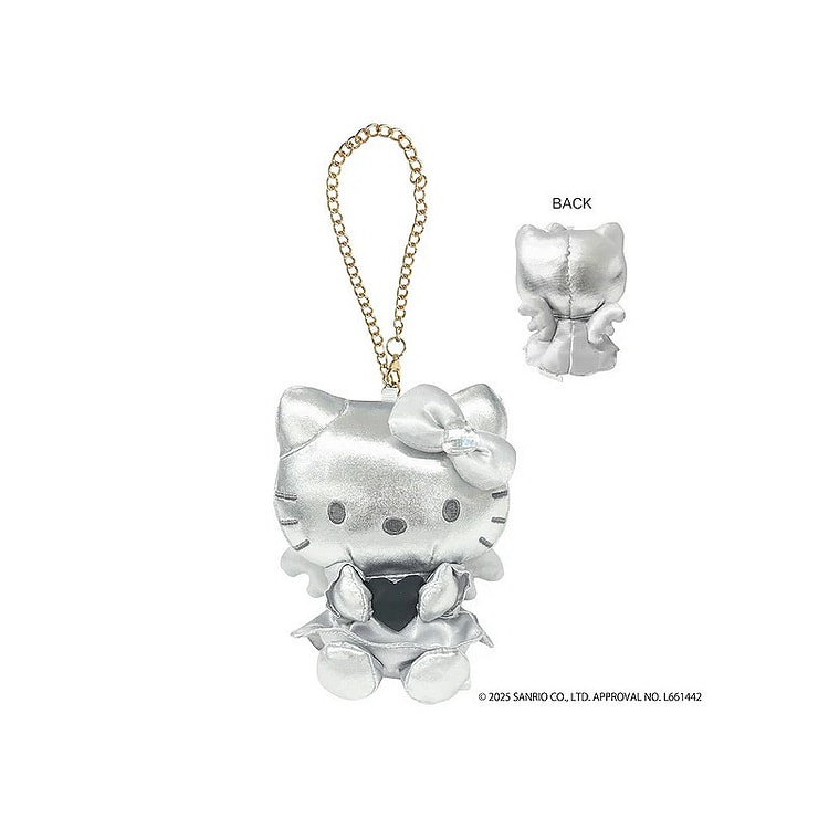 日本三丽鸥 Hello Kitty 黑天使银色挂件 1 个