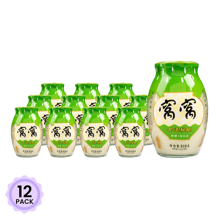 Wowo 중국식 발효 찹쌀감주 818 그램*12 팩