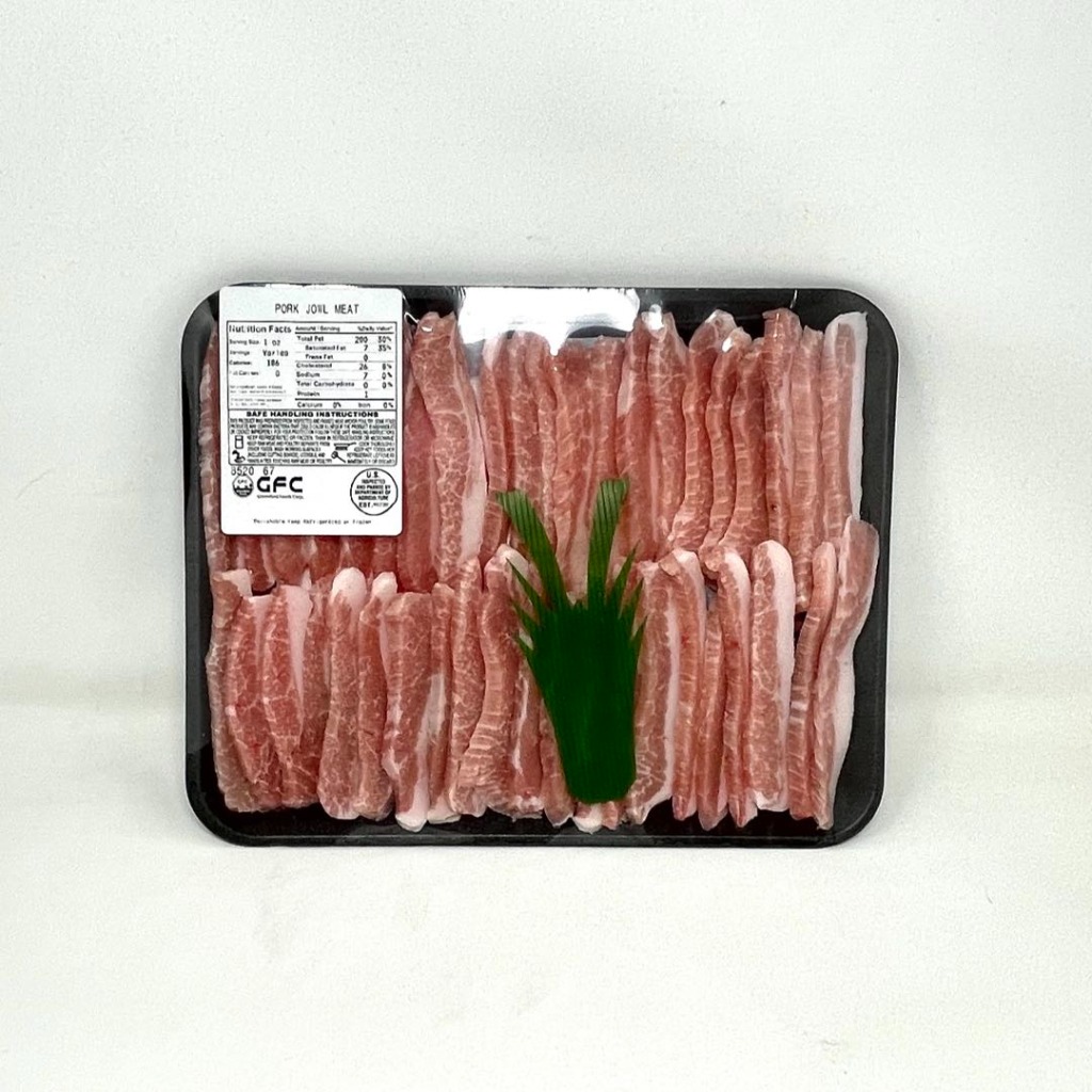 GFC Pork Jowl Meat, Frozen 5mm Slices Weee!