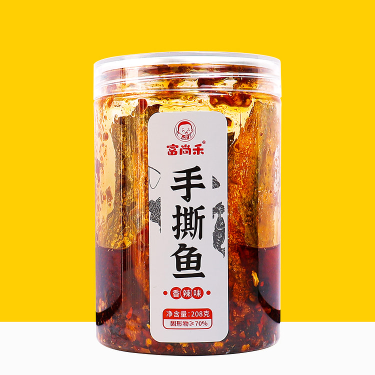 富尚禾香辣手撕鱼湖南特产即食鱼 208g*1罐装