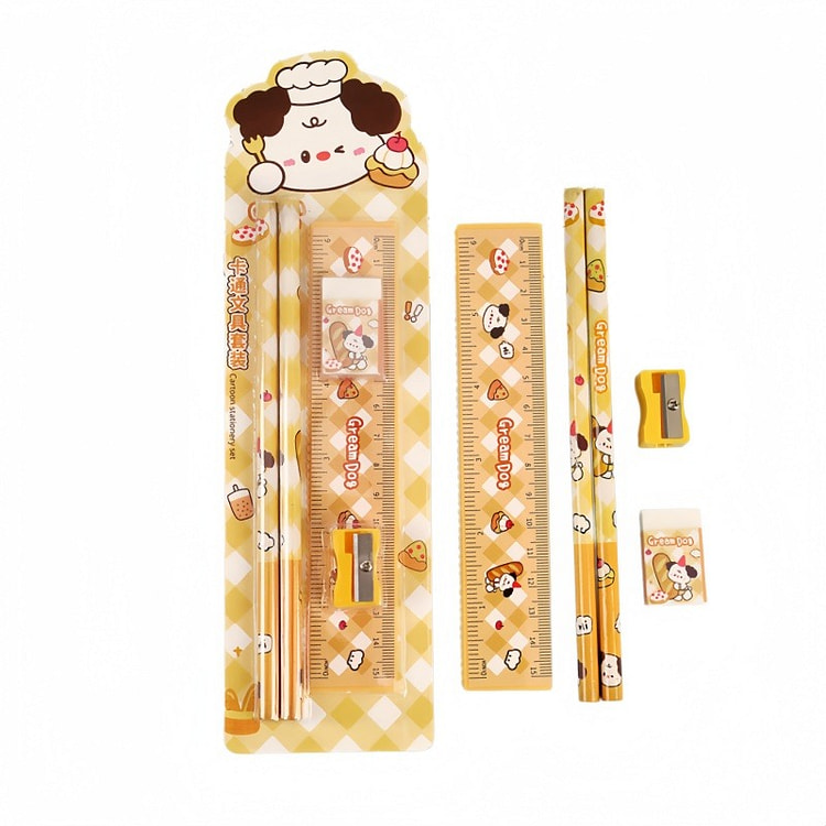 Cartoon Pencil Stationery Set-Food Themed Dog