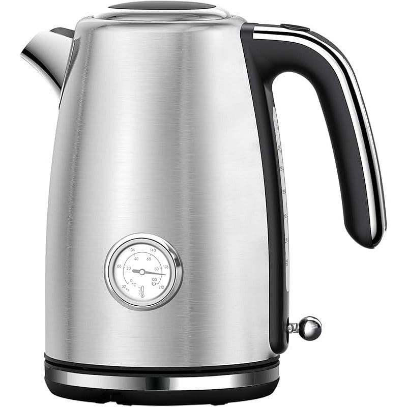 1.7L Electric Kettle, Built-in Thermometer, Silver 1 count