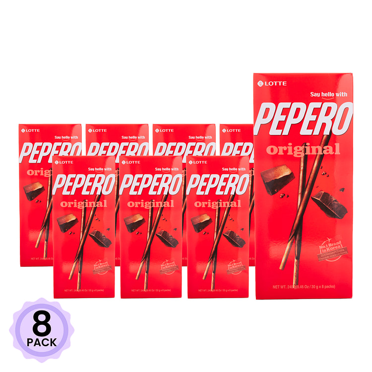 Bánh Que Lotte Pepero, Vị Nguyên Bản Hộp Lớn 8 gói 240 g*8 pack