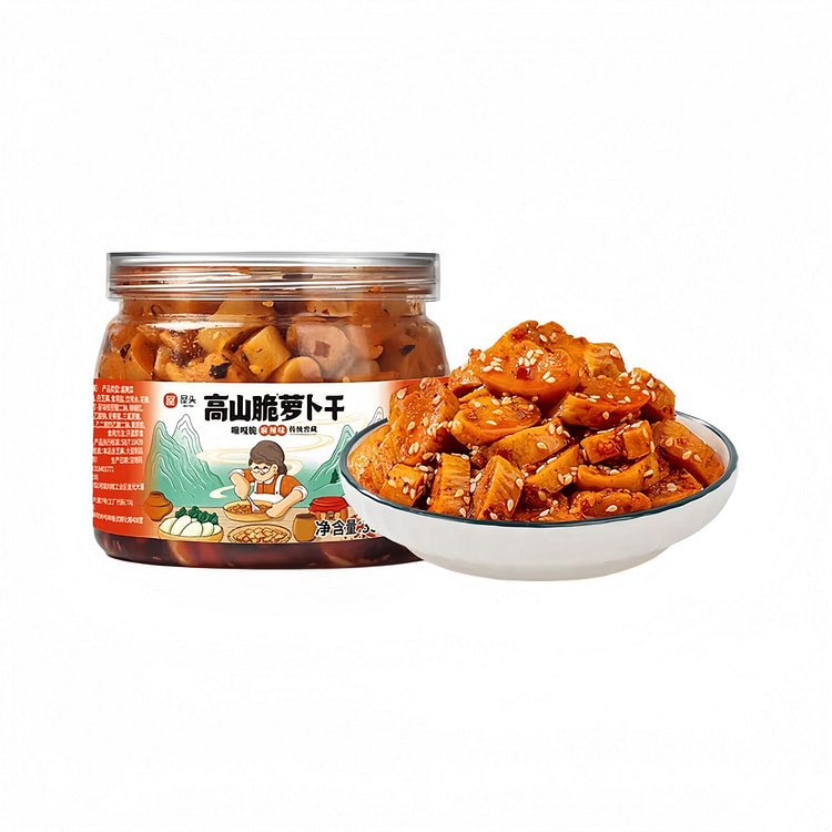 屋头 高山脆麻辣萝卜干338g*1瓶 338 克