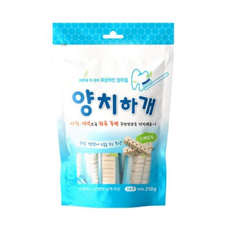 [한국 직배송] 양치하개 강아지 덴탈껌(스케일링), 15g * 14개