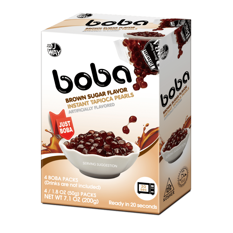 JWAY Brown Sugar Instant Pearls 4 BOBA PACKS 1 box