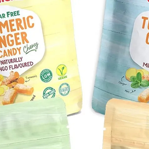 Sugar Free Turmeric Ginger Chewy Candy 4 Flavor PK 1 pack