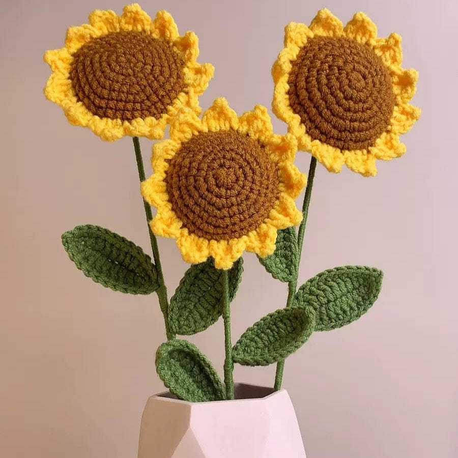 Handmade DIY Gradient Rose Handheld Bouquet – Sunflower Deep Yellow Single Stem 1 each