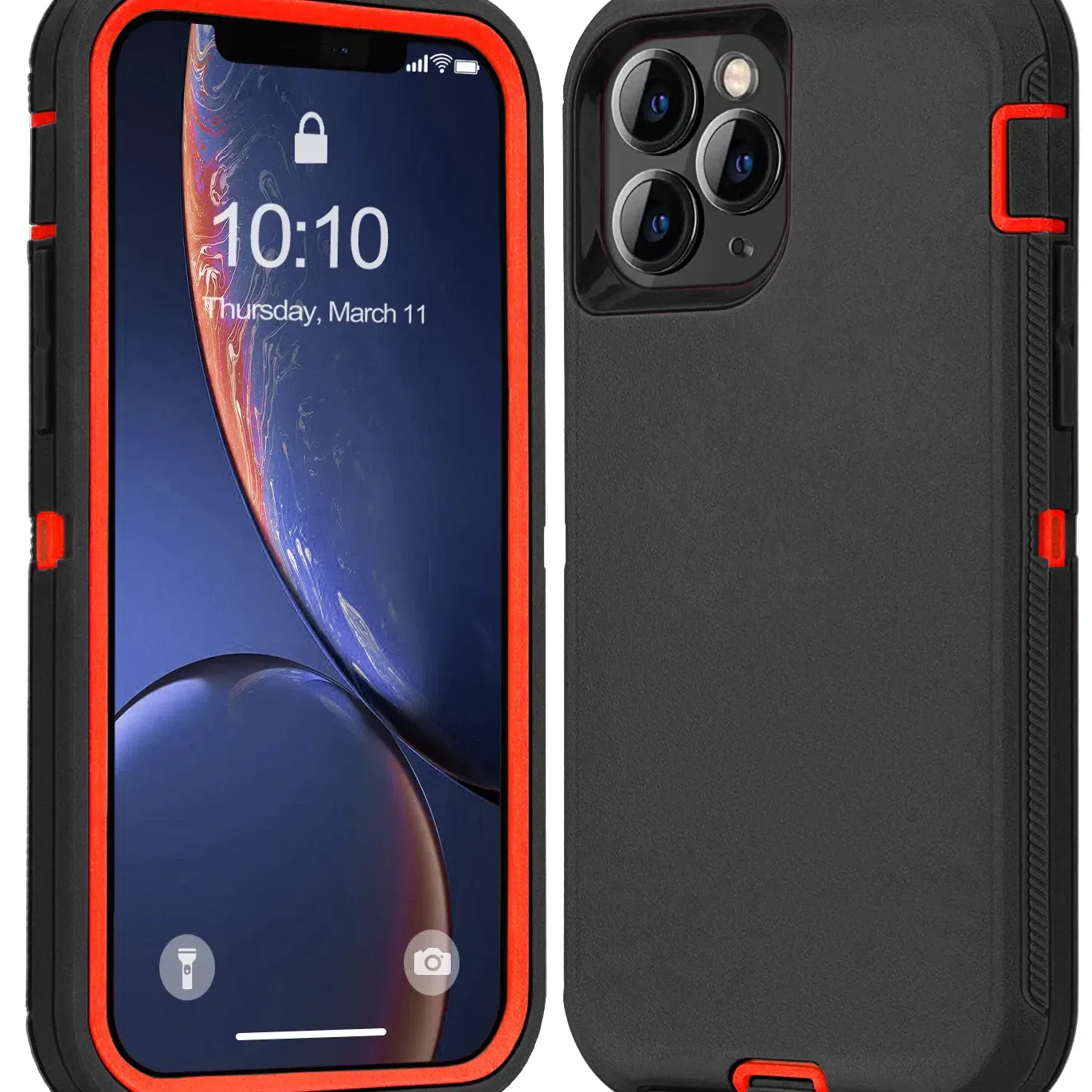 Iphone 17 pro Case black and orange 1 pack