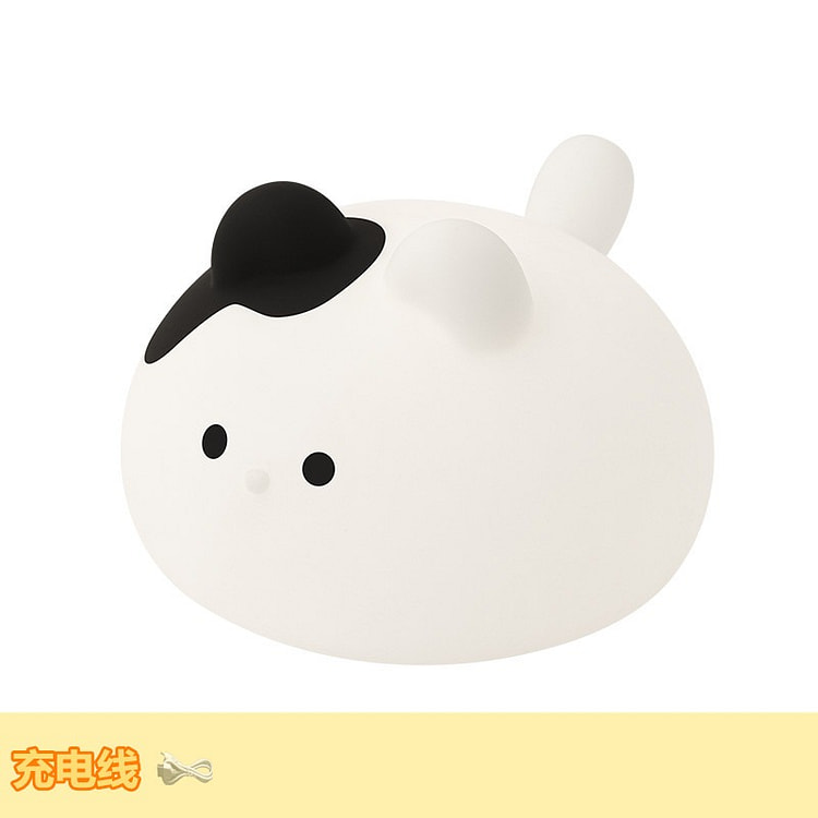 【中国直邮】 觅逗 团子猫小夜灯  卧室 床头 充电 生日礼物 礼品 硅胶 拍拍 伴睡眠灯 1个