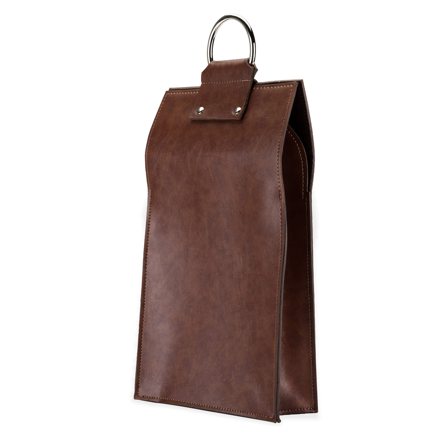 Brown Faux Leather Double-Bottle Wine Tote by Viski® 1 each