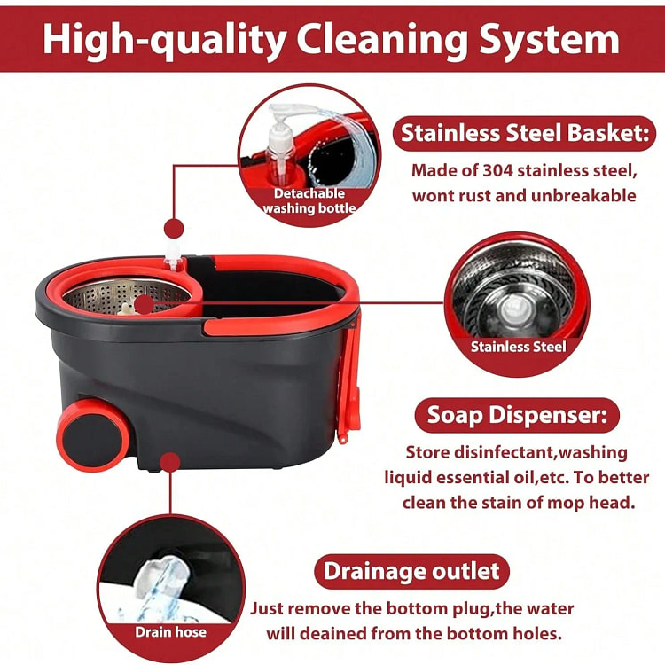 360 Spin Mop and Bucket Set with Wringer 1 pack