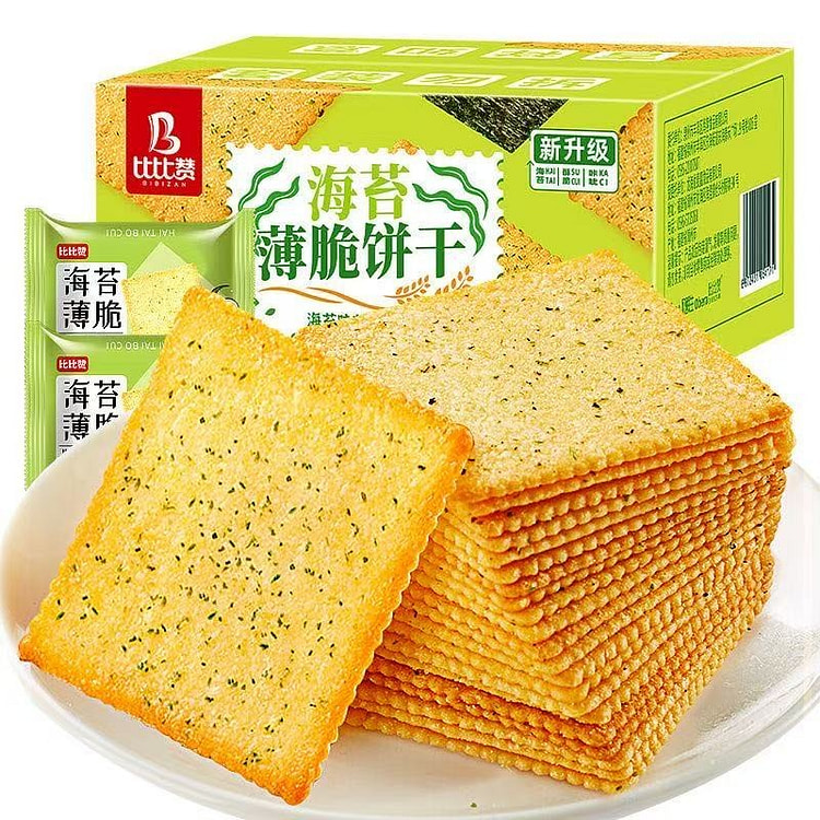 比比赞海苔薄脆300g 轻薄酥脆海苔风味饼干 300 克