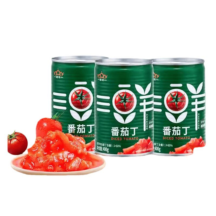 新疆冠农番茄丁400g*1 罐头自然新鲜去皮西红柿 400 克