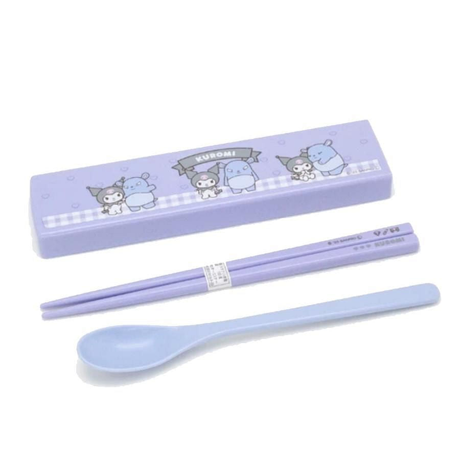 OSK Kuromi Pull Lid Chopstick & Spoon Set 1 count
