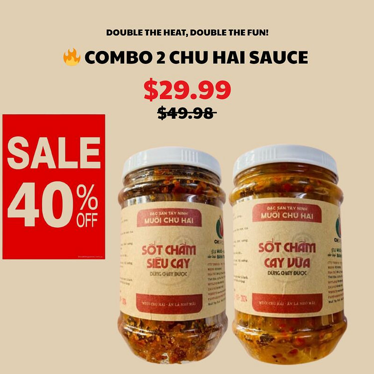 COMBO 2 HỦ NƯỚC CHẤM CHÚ HẢI (SIÊU CAY + CAY VỪA)