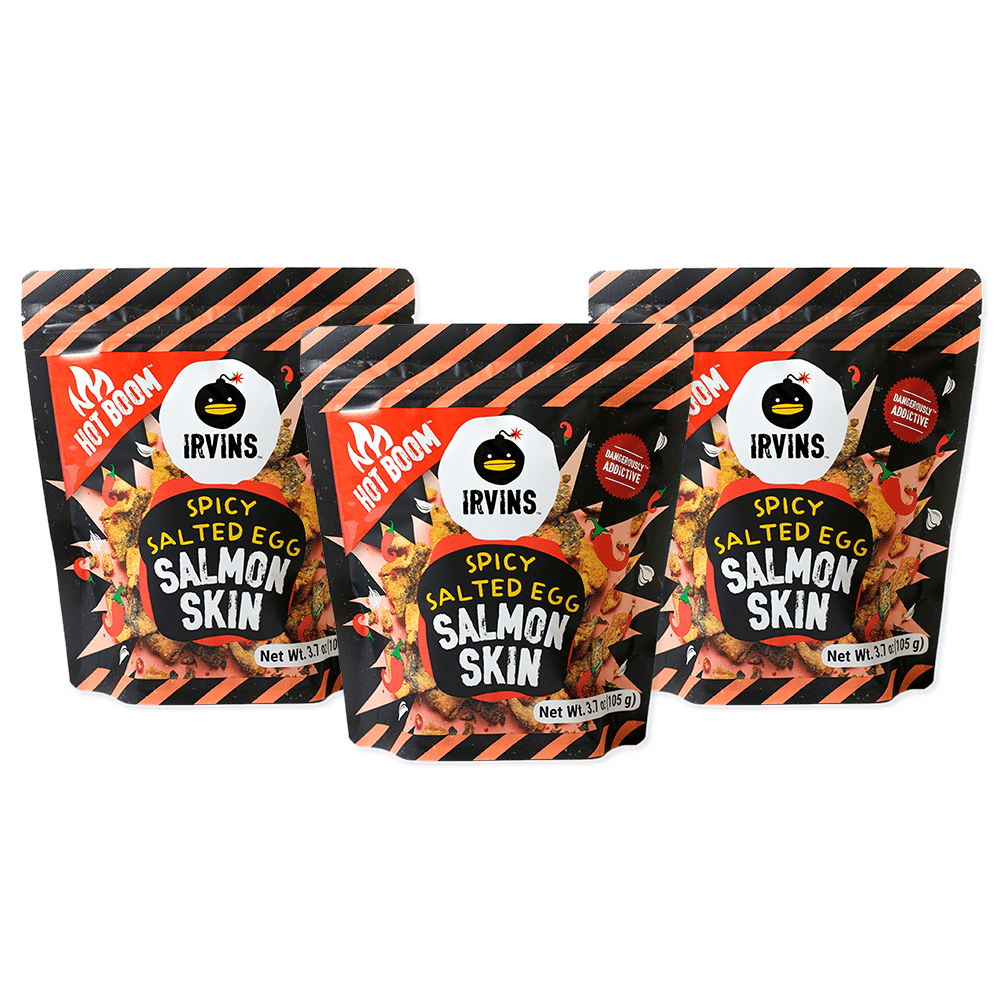 IRVINS Hot Boom Spicy Salted Egg Salmon Chips95gx3 1 bunch